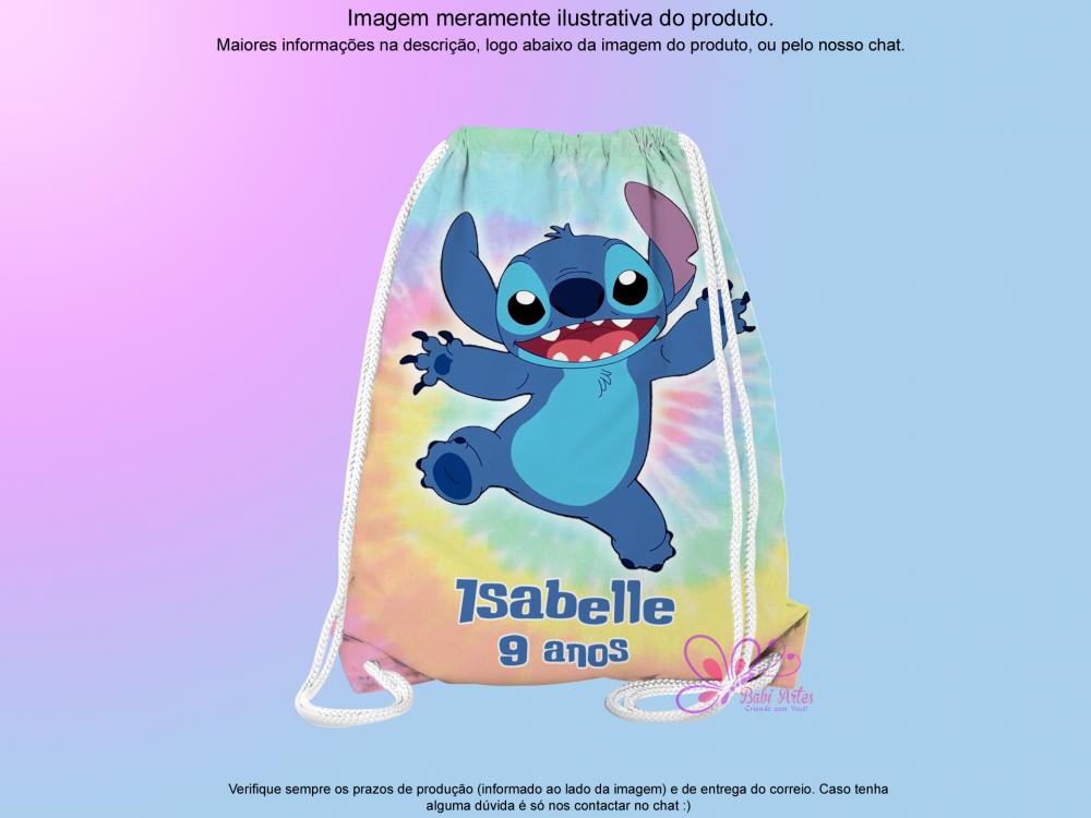 Mochilinha Saco Personalizada Stitch