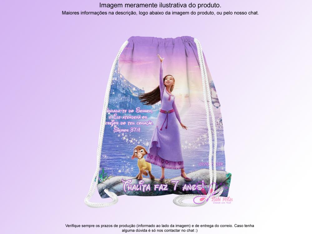 Mochilinha Saco Personalizada Wish