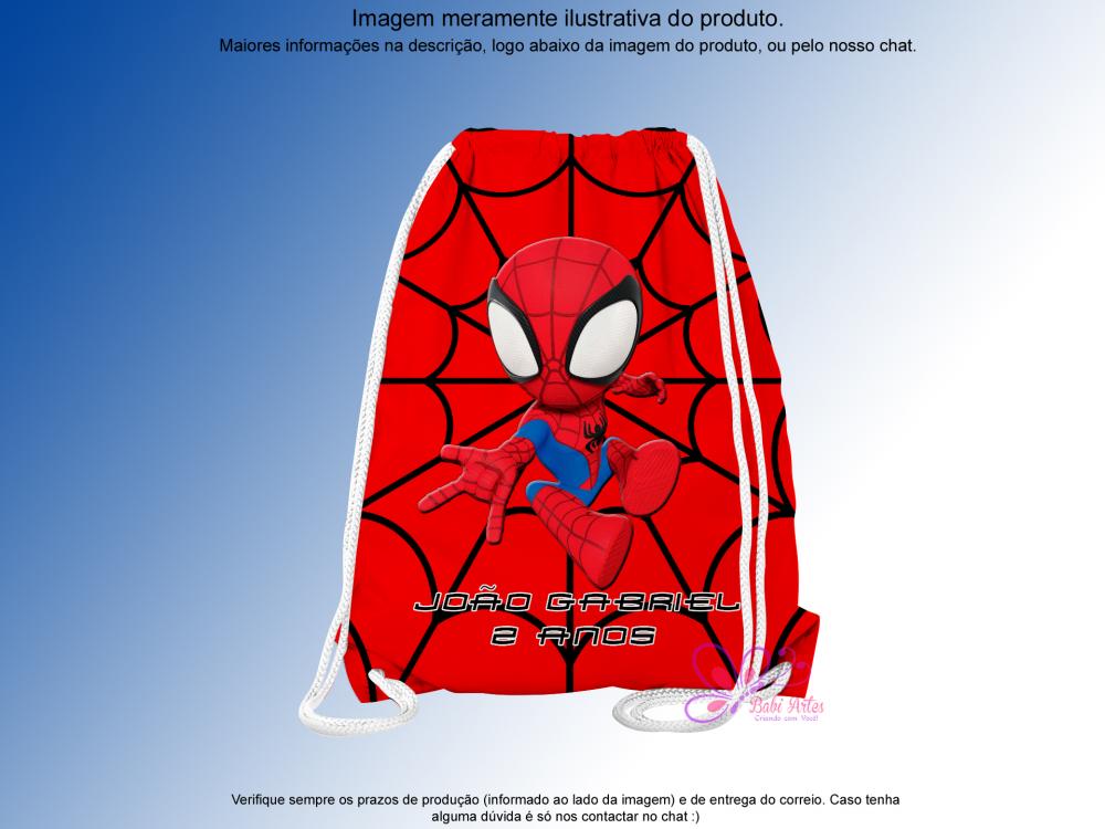 Mochilinha Saco Personalizada Homem Aranha