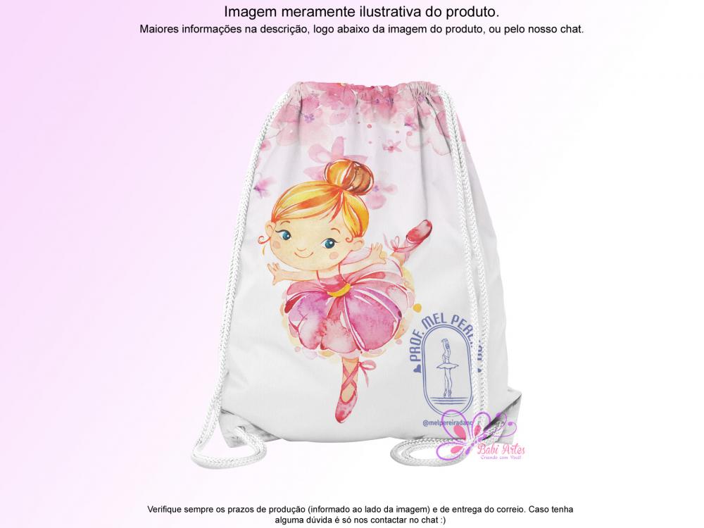 Mochilinha Saco Personalizada Bailarina