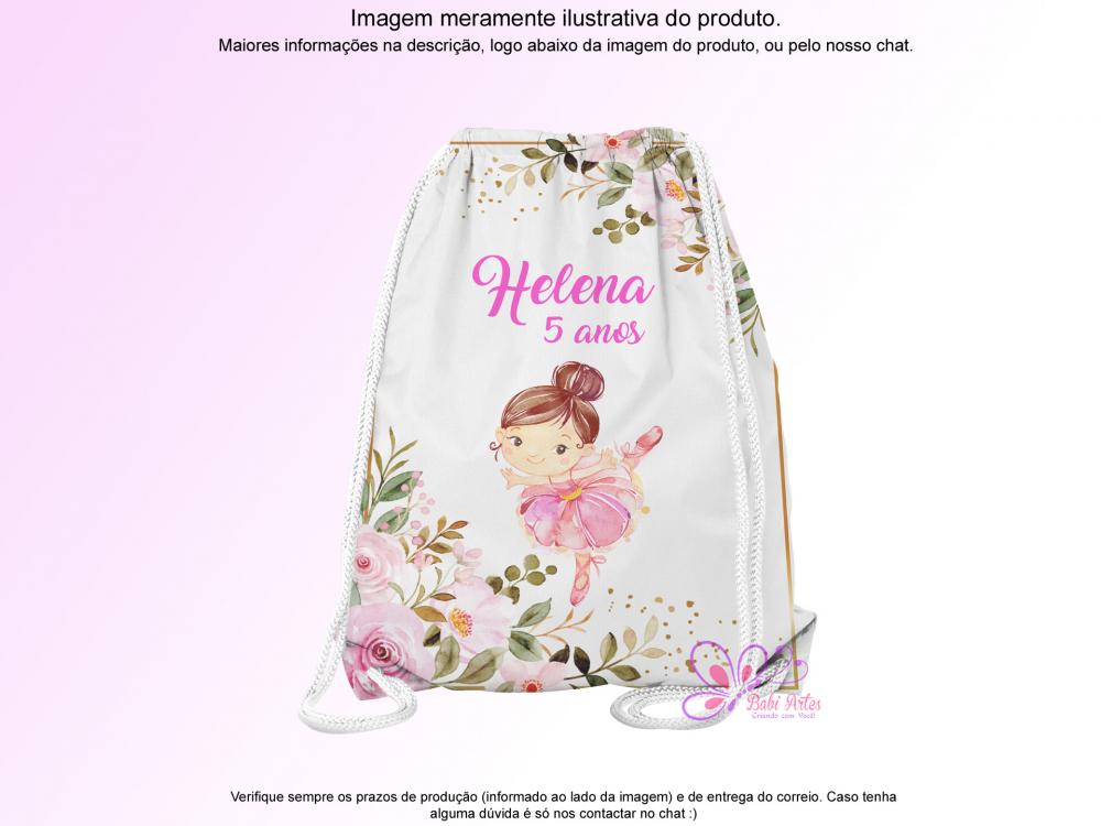 Mochilinha Saco Personalizada Bailarina