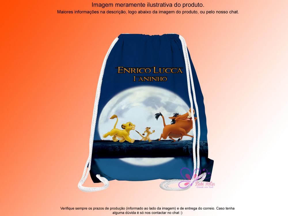 Mochilinha Saco Personalizada O Rei Leão