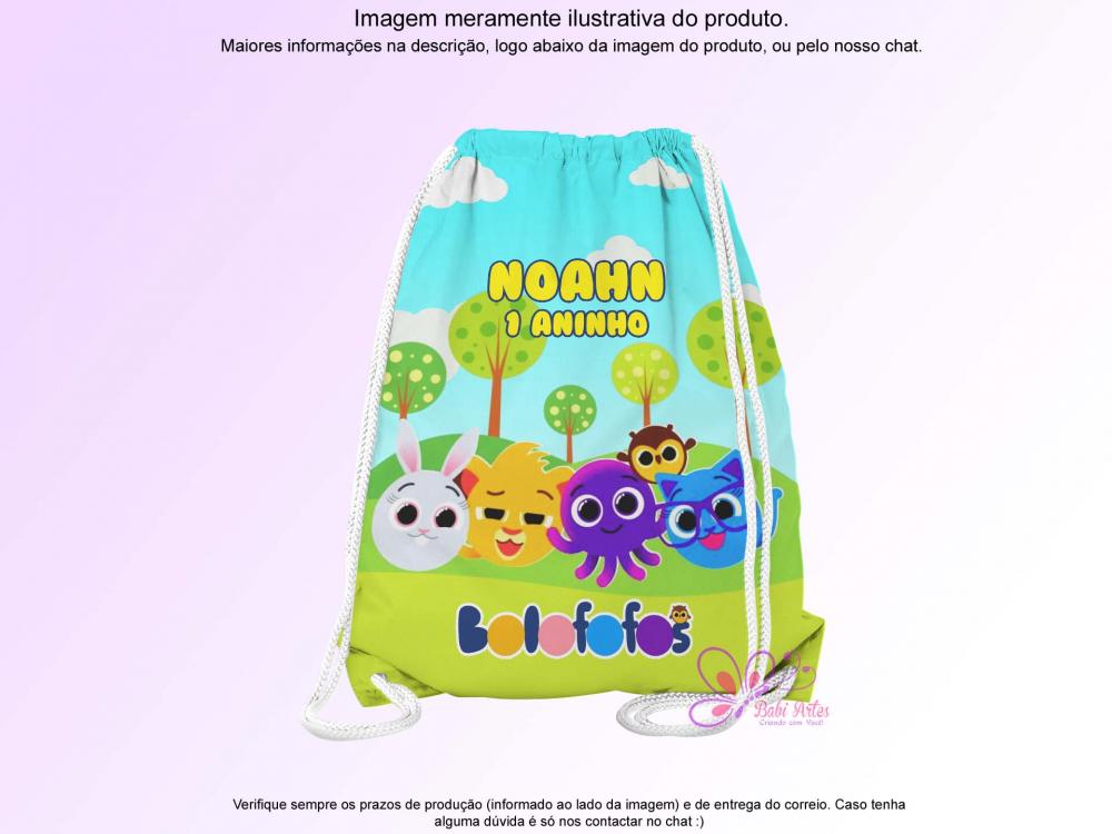 Mochilinha Saco Personalizada Bolofofos