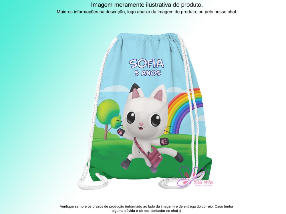 Mochilinha Saco Personalizada A casa Mágica da Gabby