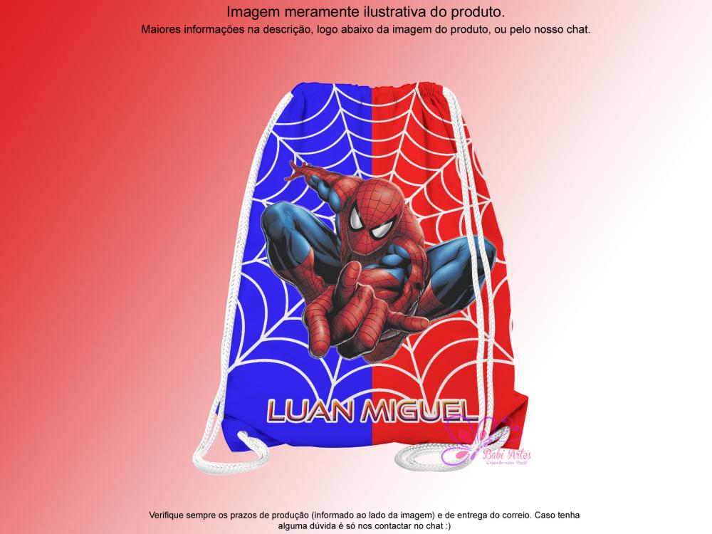 Mochilinha Saco Personalizada Homem Aranha