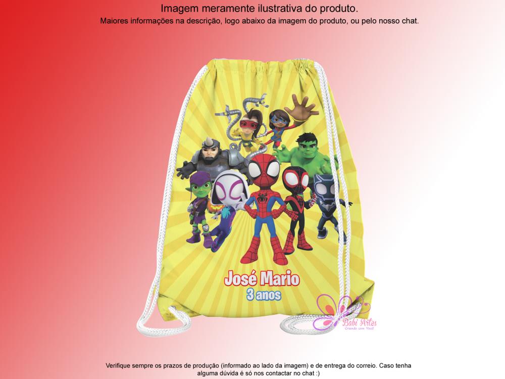 Mochilinha Saco Personalizada Homem Aranha