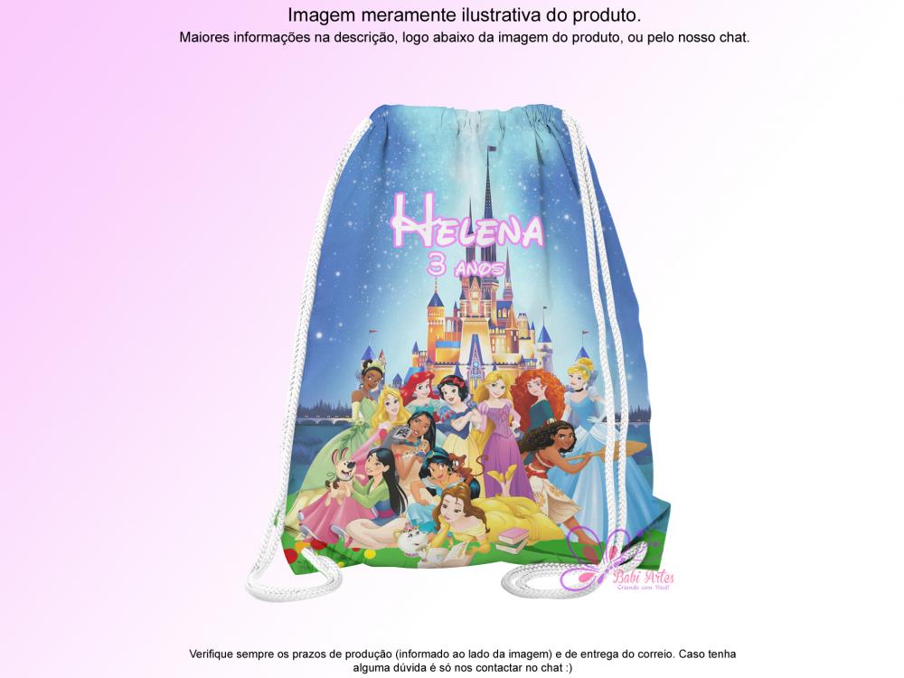 Mochilinha Saco Personalizada Princesas