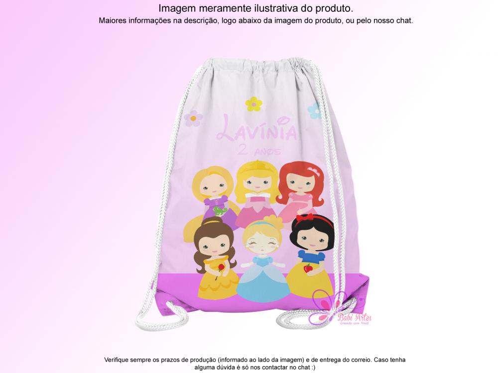 Mochilinha Saco Personalizada Princesas