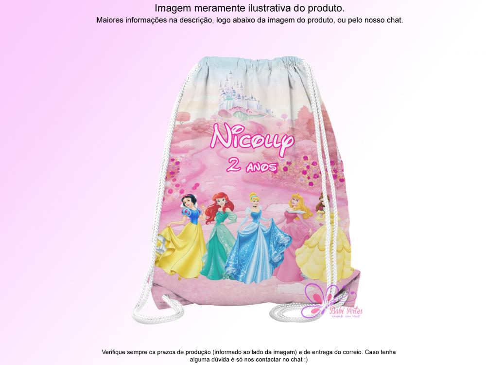 Mochilinha Saco Personalizada Princesas