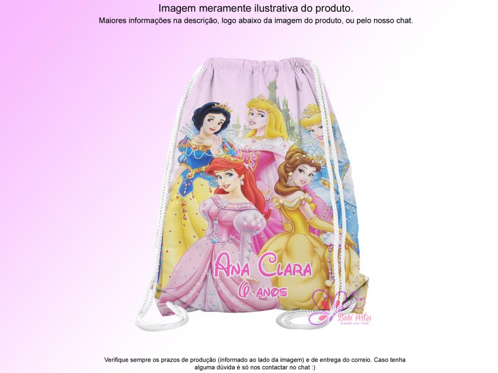 Mochilinha Saco Personalizada Princesas