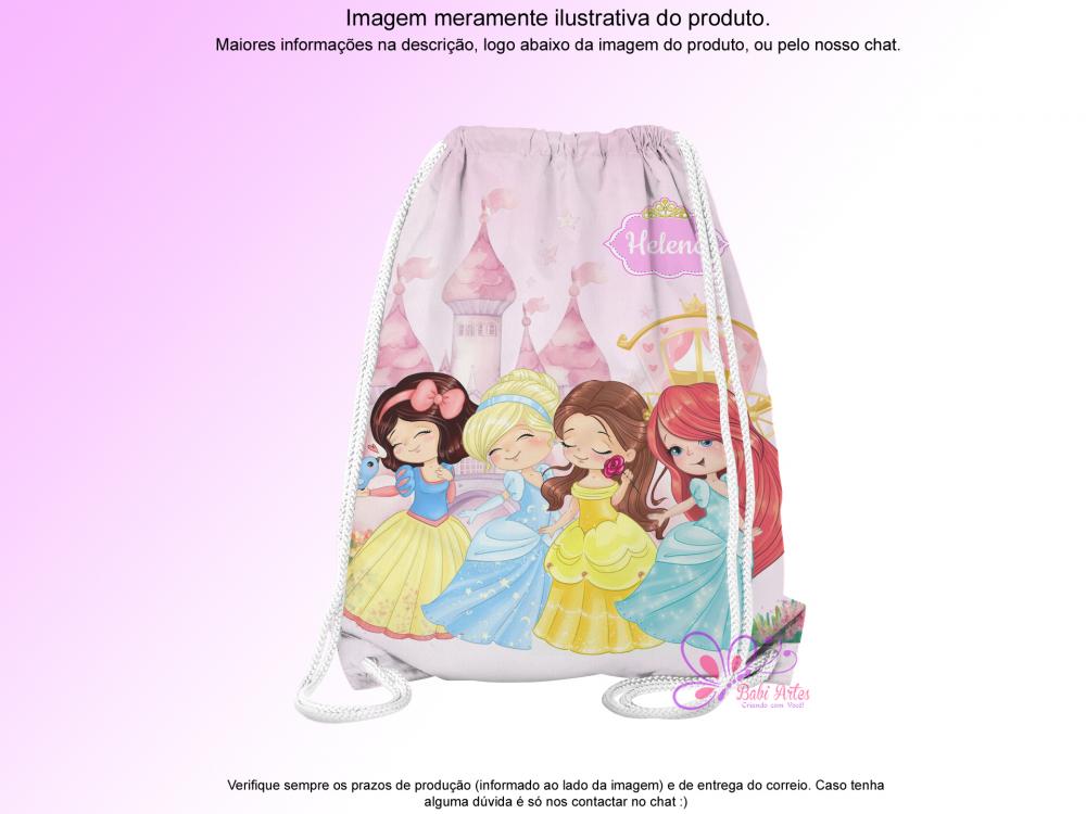 Mochilinha Saco Personalizada Princesas