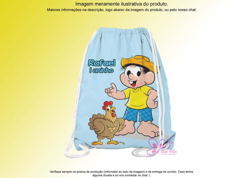 Mochilinha Saco Personalizada Turma da Monica