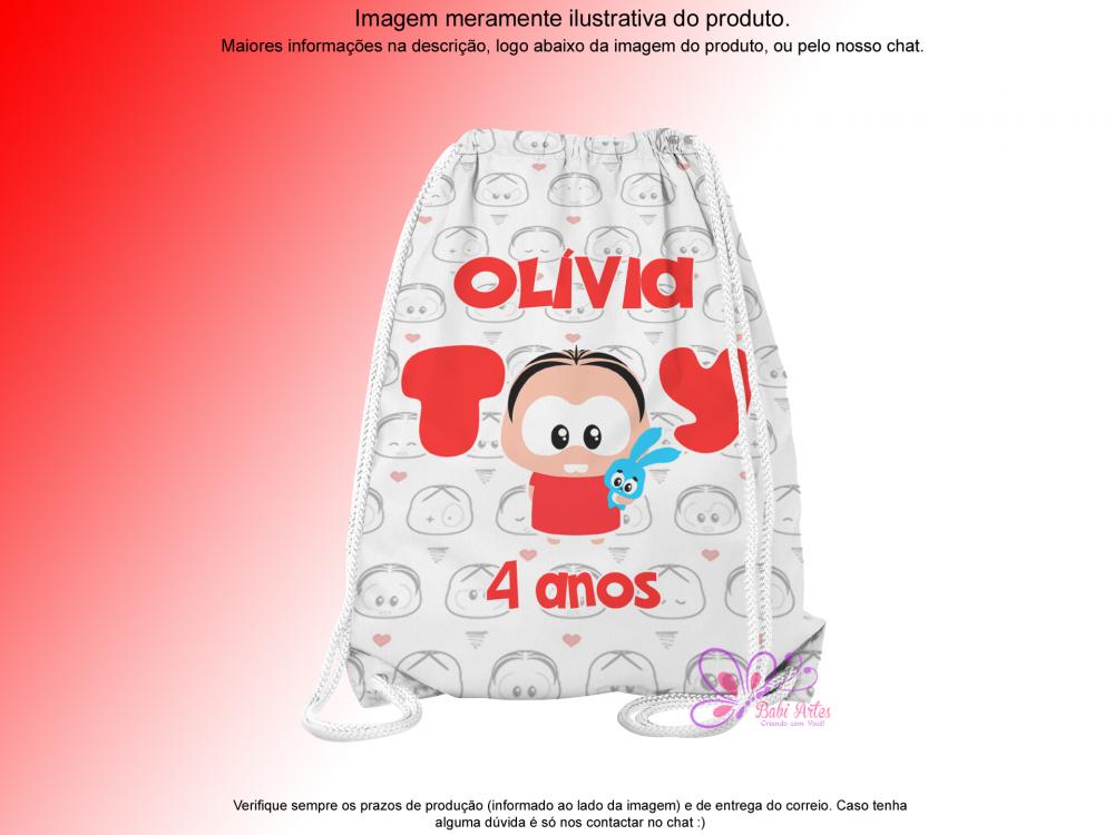 Mochilinha Saco Personalizada Turma da Monica