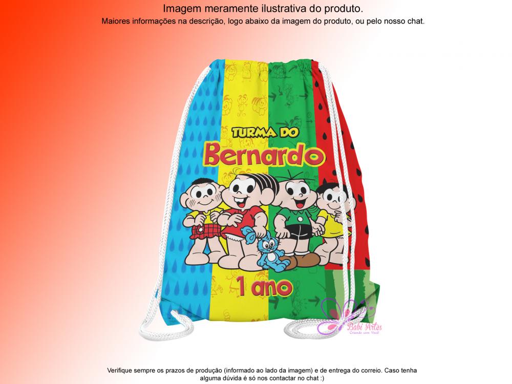 Mochilinha Saco Personalizada Turma da Monica