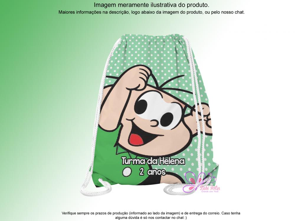 Mochilinha Saco Personalizada Turma da Monica
