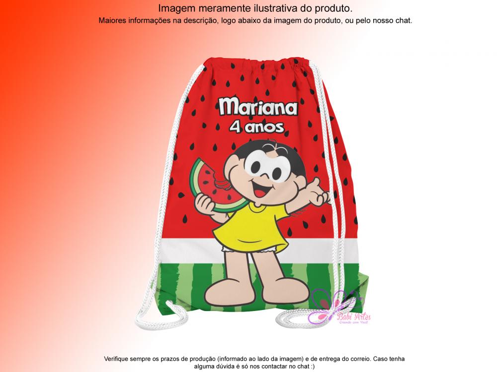 Mochilinha Saco Personalizada Turma da Monica