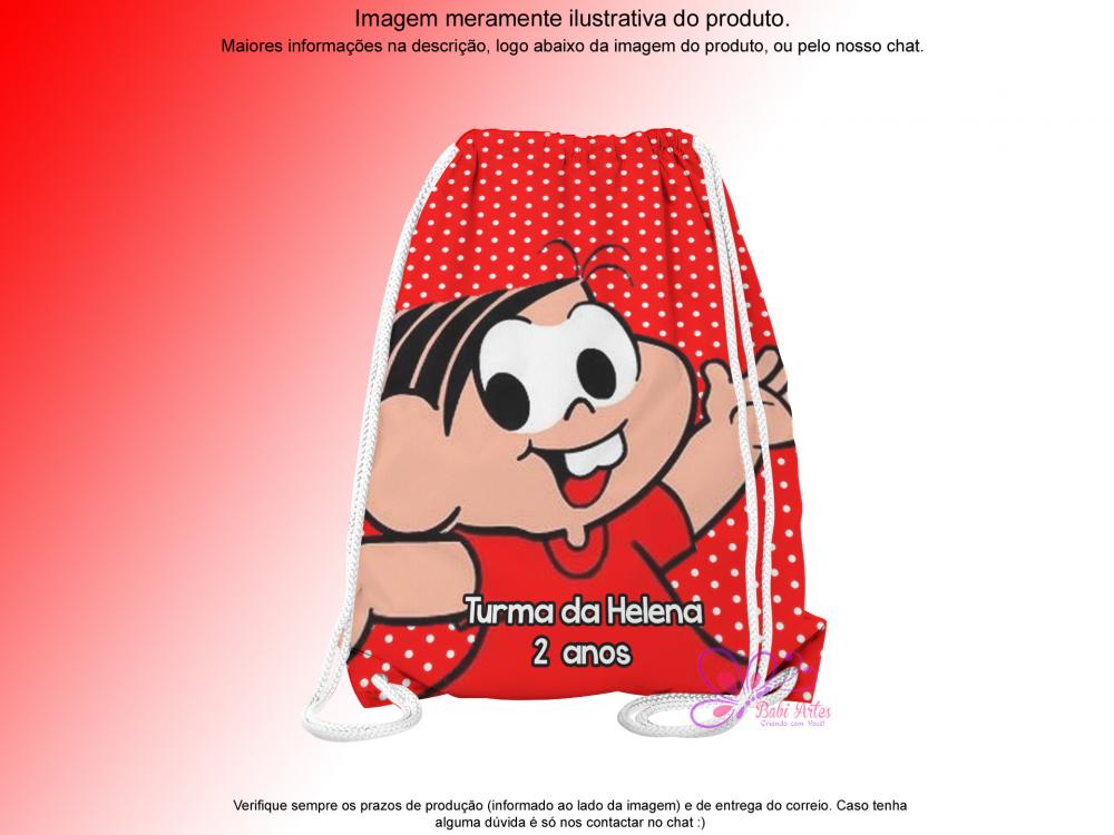 Mochilinha Saco Personalizada Turma da Monica