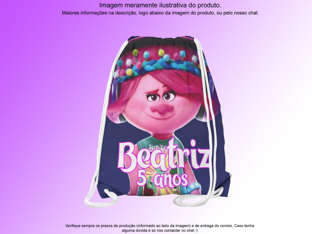 Mochilinha Saco Personalizada Trolls