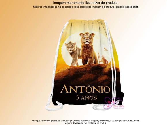 Mochilinha Personalizada Mufasa o Rei Leão