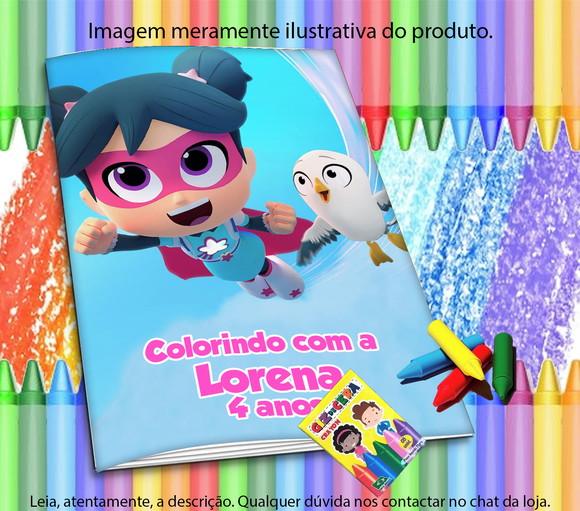 Revistinha p/ Colorir Personalizada + Giz de Cera