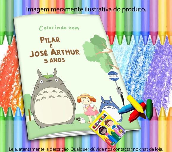 Revistinha p/ Colorir Personalizada + Giz de Cera