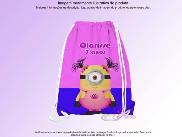 Mochilinha Personalizada Minions Rosa