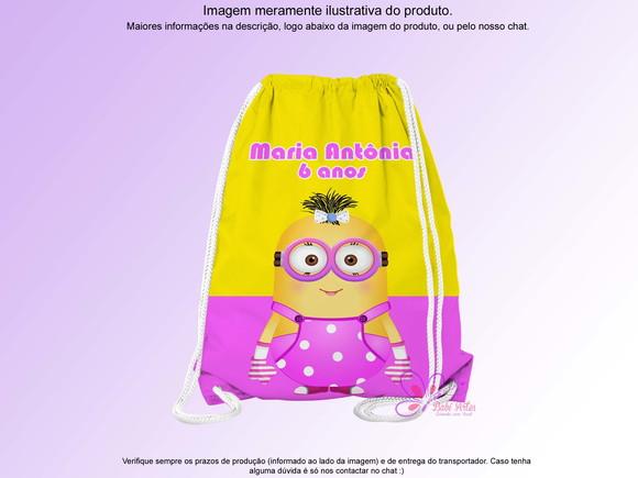 Mochilinha Personalizada Minions Rosa