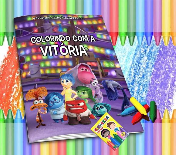 Revistinha p/ Colorir Personali Divertidamente + Giz de Cera