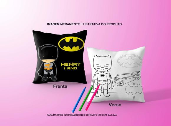 Almofadinha Batman C/verso p/ Colorir+canetinhas