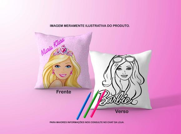 Almofadinha Barbie C/verso p/ Colorir+canetinhas