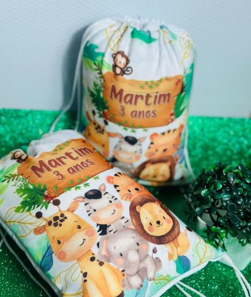Mochilinha Personalizada 19x28cm Safari