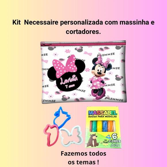 Kit Nécessaire Personalizada Minie c/ Massinha e Cortador