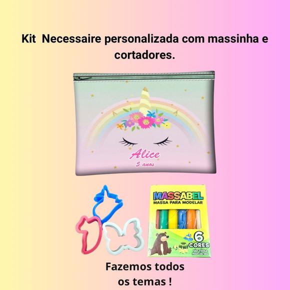 Kit Nécessaire Personaliz. Unicórnio c/ Massinha e Cortador