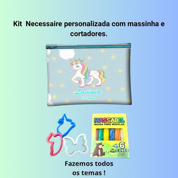 Kit Nécessaire Personaliz. Unicórnio c/ Massinha e Cortador