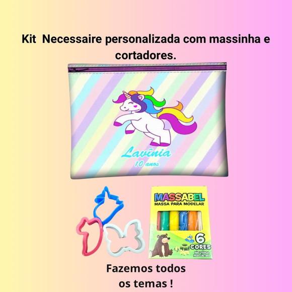 Kit Nécessaire Personaliz. Unicórnio c/ Massinha e Cortador