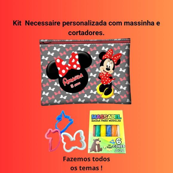 Kit Nécessaire Personalizada Minie c/ Massinha e Cortador