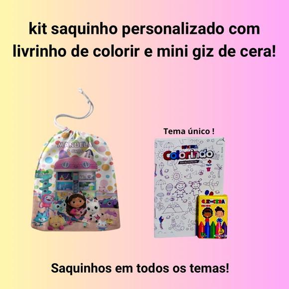 Kit Saq. Personalizado a Casa Mágica + Livrinho p/ Colorir