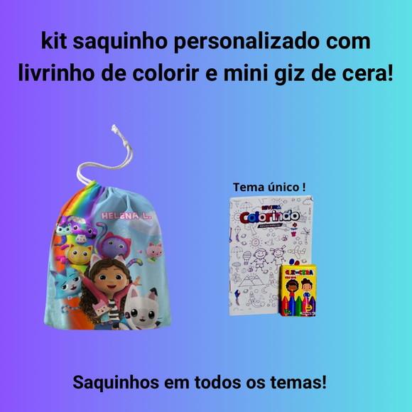 Kit Saq. Personalizado a Casa Mágica + Livrinho p/ Colorir