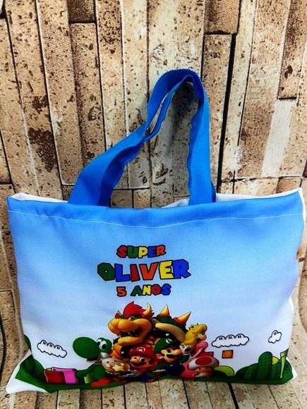 Sacolinhas Ecobag Personalizadas 28x19cm Mario Bros