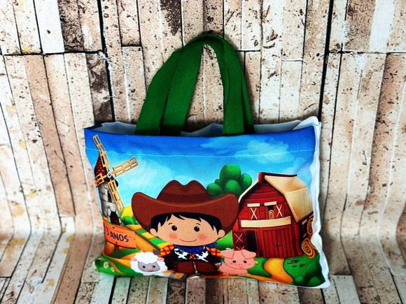 Sacolinhas Ecobag Personalizadas 28x19cm Fazendinha