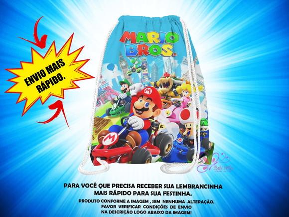 Mochilinha 19x28cm Mario Bros ( Envio + Rápido )