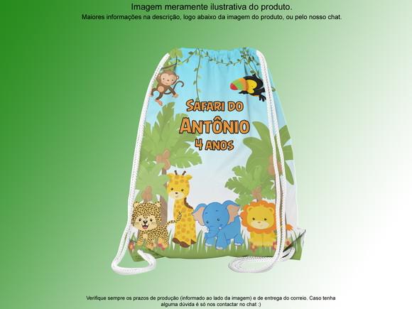 Mochilinha Personalizada 19x28cm Safari