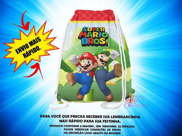 Mochilinha 19x28cm Mario Bros ( Envio + Rápido )