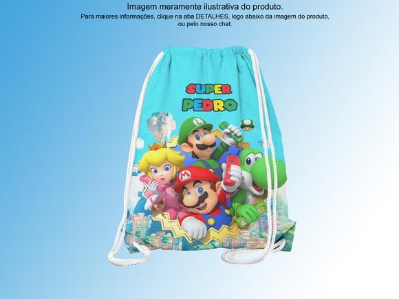Mochilinha Personalizada 19x28cm Mario Bros