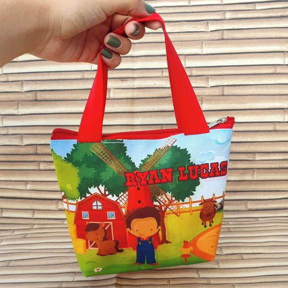 Bolsinha de Mão Personalizada Fazendinha