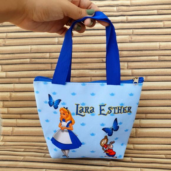 Bolsinha de Mão Personalizada Alice no Pais das Maravilhas