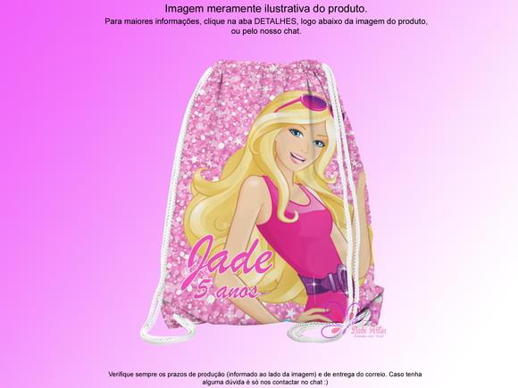 Mochilinha Personalizada 19x28cm Barbie