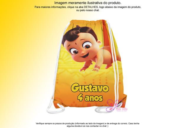 Mochilinha Personalizada 19x28cm o Pequeno Poderoso Bheem