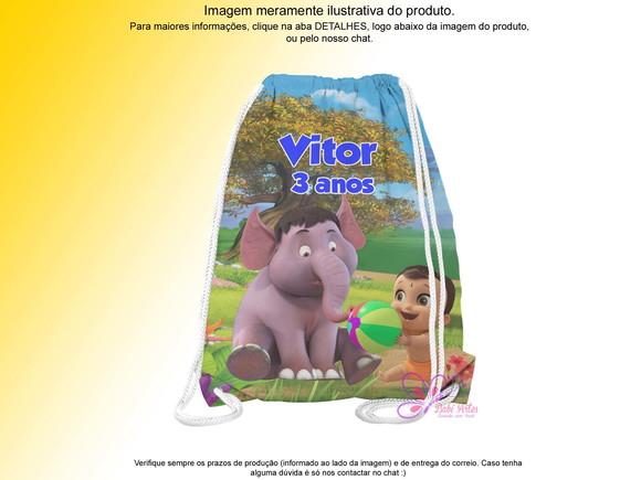 Mochilinha Personalizada 19x28cm o Pequeno Poderoso Bheem