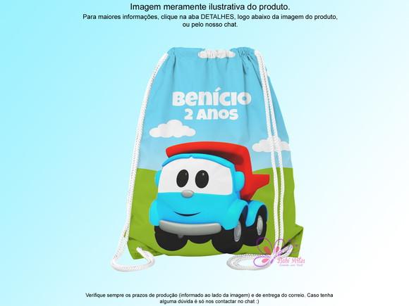 Mochilinha Personalizada 19x28cm Léo Caminhão